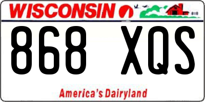 WI license plate 868XQS