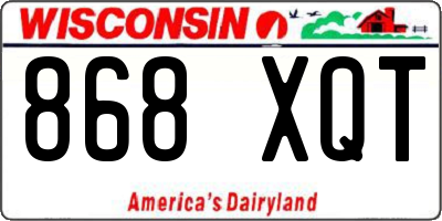 WI license plate 868XQT