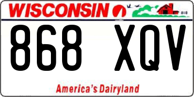 WI license plate 868XQV