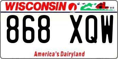 WI license plate 868XQW