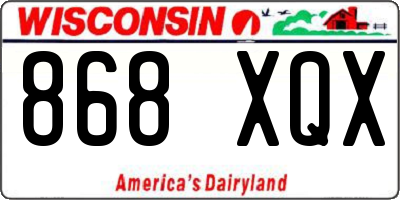 WI license plate 868XQX