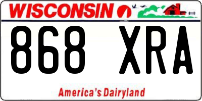 WI license plate 868XRA