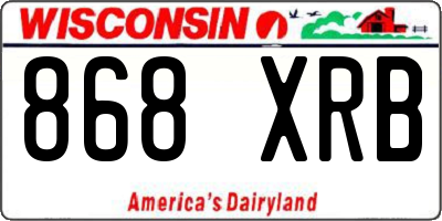 WI license plate 868XRB