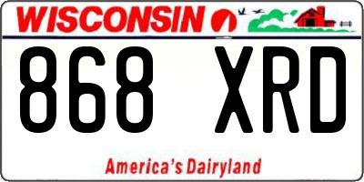 WI license plate 868XRD