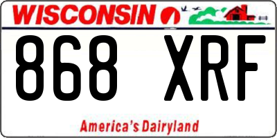 WI license plate 868XRF