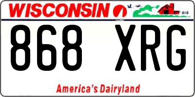 WI license plate 868XRG