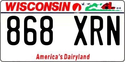 WI license plate 868XRN
