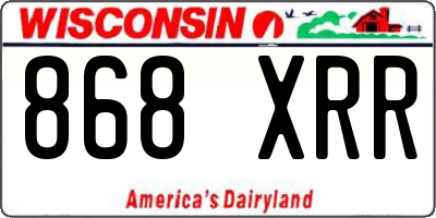 WI license plate 868XRR
