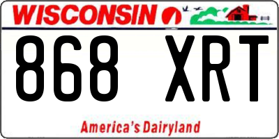 WI license plate 868XRT