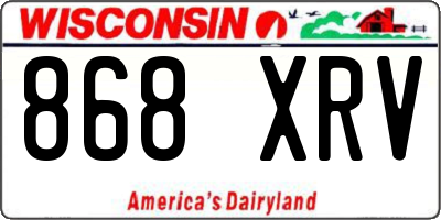 WI license plate 868XRV
