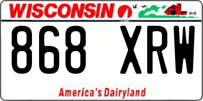 WI license plate 868XRW