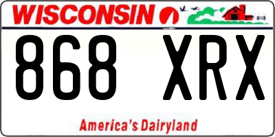 WI license plate 868XRX