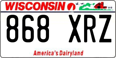 WI license plate 868XRZ