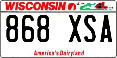 WI license plate 868XSA