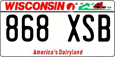 WI license plate 868XSB