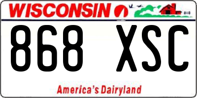 WI license plate 868XSC