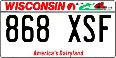 WI license plate 868XSF