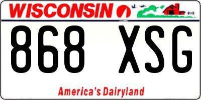 WI license plate 868XSG