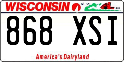 WI license plate 868XSI