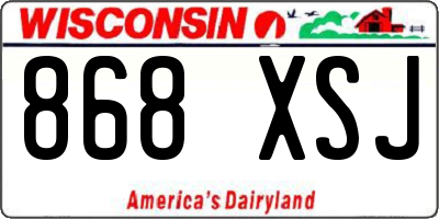 WI license plate 868XSJ