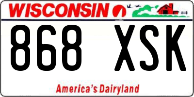 WI license plate 868XSK