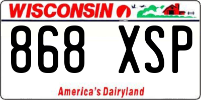 WI license plate 868XSP