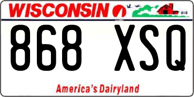 WI license plate 868XSQ