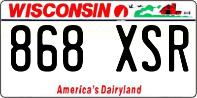WI license plate 868XSR