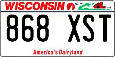 WI license plate 868XST