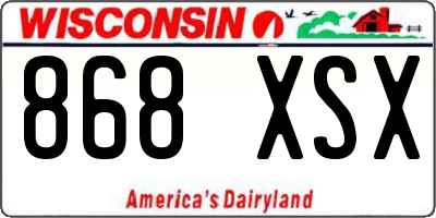 WI license plate 868XSX