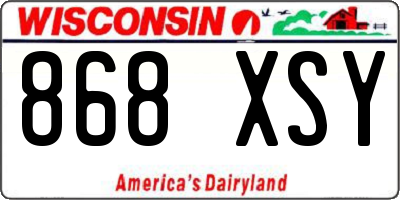 WI license plate 868XSY