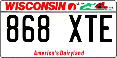 WI license plate 868XTE