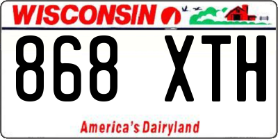 WI license plate 868XTH