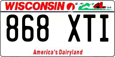 WI license plate 868XTI