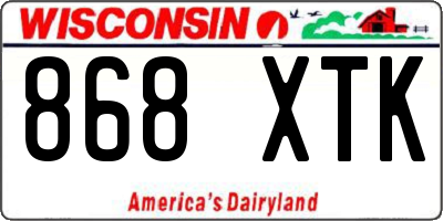 WI license plate 868XTK