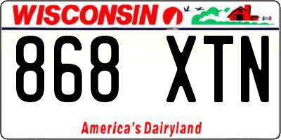WI license plate 868XTN