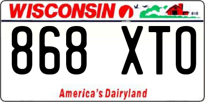 WI license plate 868XTO