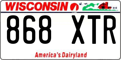 WI license plate 868XTR