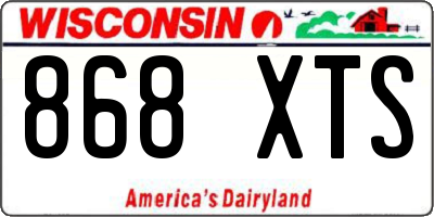 WI license plate 868XTS