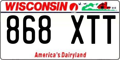 WI license plate 868XTT
