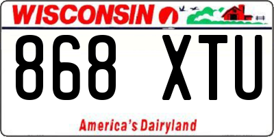WI license plate 868XTU