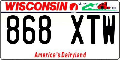 WI license plate 868XTW