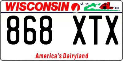 WI license plate 868XTX