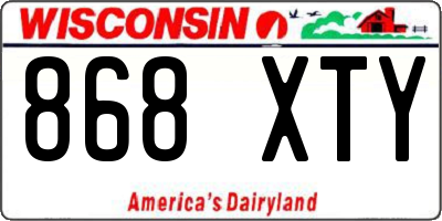 WI license plate 868XTY
