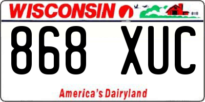 WI license plate 868XUC