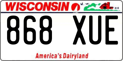 WI license plate 868XUE