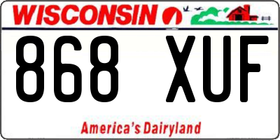 WI license plate 868XUF