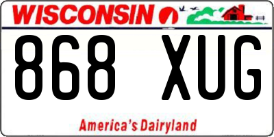 WI license plate 868XUG