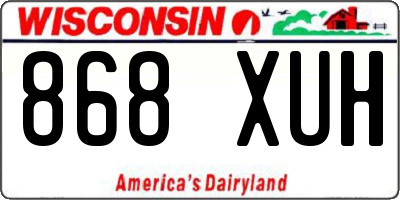 WI license plate 868XUH
