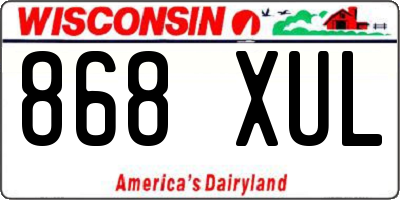 WI license plate 868XUL